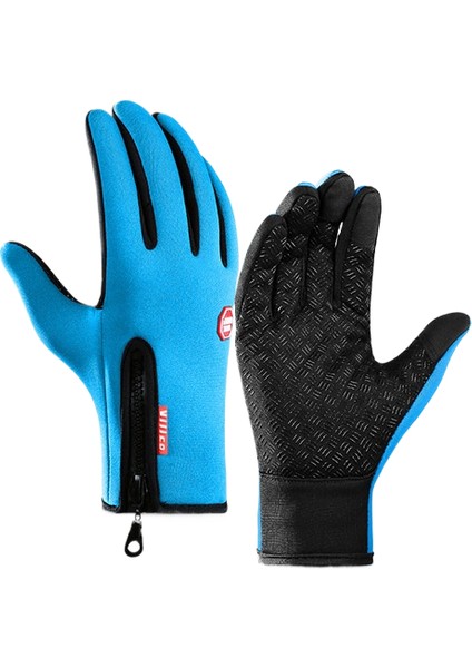 Dokunmatik Ekran Uyumlu, Açık Hava Sporları Için Polar Astarlı, Rüzgar Geçirmez, Kaymaz, Sıcak Eldivenler Bisiklet ve Kayak Için (Yurt Dışından)