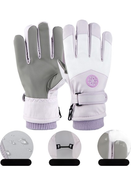 Sıcak, Polar Astarlı, Kalınlaştırılmış, Rüzgar Geçirmez, Donmaya Dayanıklı, Soğuğa Dayanıklı Açık Hava Bisiklet, Kayak, Dokunmatik Ekran Eldivenleri (Yurt Dışından)