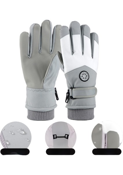 Sıcak, Polar Astarlı, Kalınlaştırılmış, Rüzgar Geçirmez, Donmaya Dayanıklı, Soğuğa Dayanıklı Açık Hava Bisiklet, Kayak, Dokunmatik Ekran Eldivenleri (Yurt Dışından)