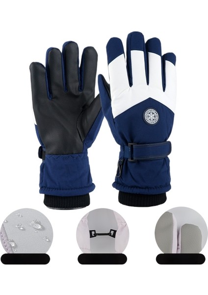 Sıcak, Polar Astarlı, Kalınlaştırılmış, Rüzgar Geçirmez, Donmaya Dayanıklı, Soğuğa Dayanıklı Açık Hava Bisiklet, Kayak, Dokunmatik Ekran Eldivenleri (Yurt Dışından)