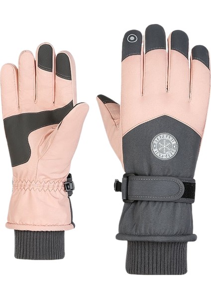 Yuvarlak Etiketli İki Parmaklı Dokunmatik Ekran Eldiveni, Polar Astarlı, Kalın, Kaymaz, Sıcak, Soğuk Hava, Su Geçirmez, Rüzgar Geçirmez, Bisiklet, Kayak ve Kar Oyunları İçin Uygun (Yurt Dışından)