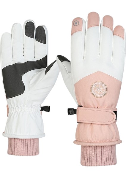 Yuvarlak Etiketli Iki Parmaklı Dokunmatik Ekran Eldiveni, Polar Astarlı, Kalın, Kaymaz, Sıcak, Soğuk Hava, Su Geçirmez, Rüzgar Geçirmez, Bisiklet, Kayak ve Kar Oyunları Için Uygun (Yurt Dışından)