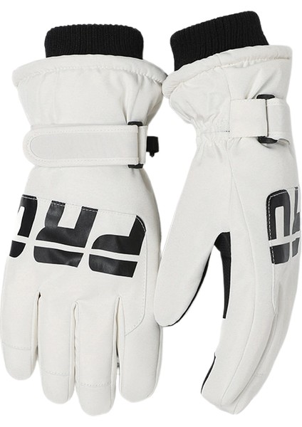 Pro Iki Parmak Dokunmatik Ekranlı Polar Astarlı Kalınlaştırılmış Kaymaz Sıcak Tutan, Soğuk Geçirmez, Su Geçirmez, Rüzgar Geçirmez Bisiklet, Kayak ve Kar Oyunları Eldivenleri (Yurt Dışından)