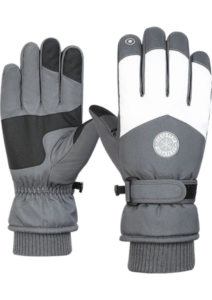 Yuvarlak Etiketli İki Parmaklı Dokunmatik Ekran Eldiveni, Polar Astarlı, Kalın, Kaymaz, Sıcak, Soğuk Hava, Su Geçirmez, Rüzgar Geçirmez, Bisiklet, Kayak ve Kar Oyunları İçin Uygun (Yurt Dışından)