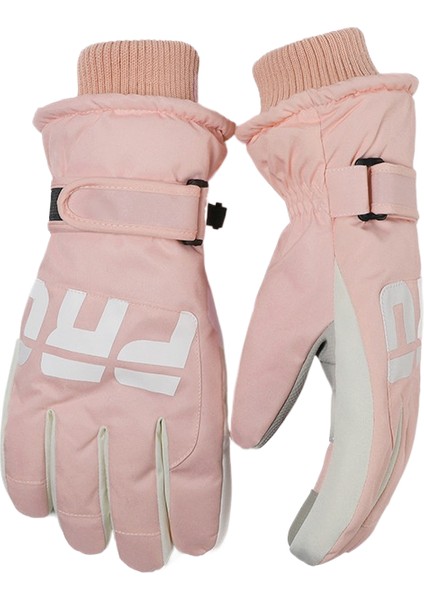 PRO İki Parmak Dokunmatik Ekranlı Polar Astarlı Kalınlaştırılmış Kaymaz Sıcak Tutan, Soğuk Geçirmez, Su Geçirmez, Rüzgar Geçirmez Bisiklet, Kayak ve Kar Oyunları Eldivenleri (Yurt Dışından)