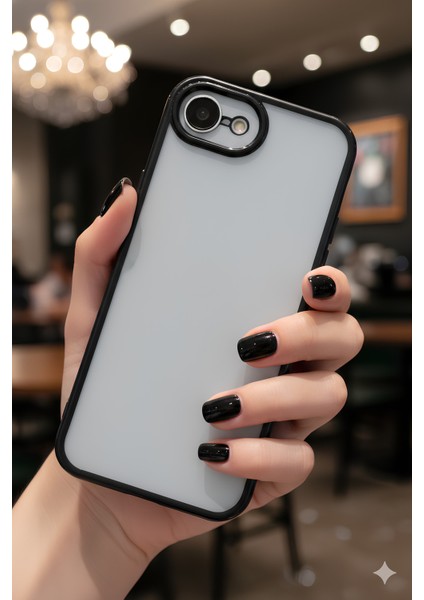 Apple iPhone 16E Uyumlu 3D Kamera Korumalı Şeffaf Tasarım Bumper Kılıf