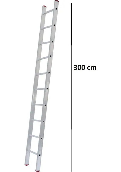 Tek Parça 3 M Alüminyum Merdiven 10 Basamak