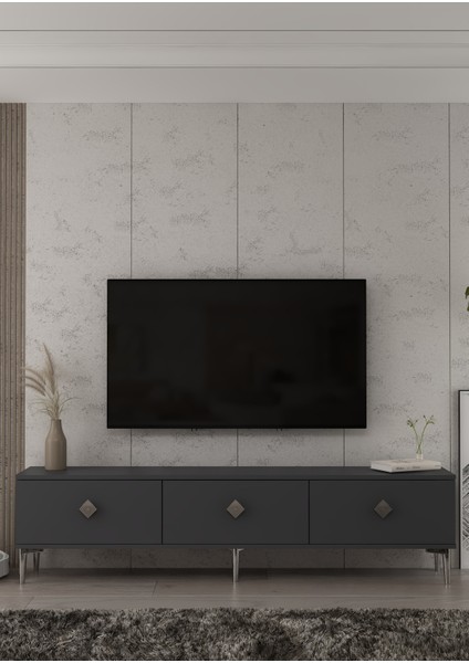 1340TV180-1CT Tv Sehpası Antrasit-Gümüş