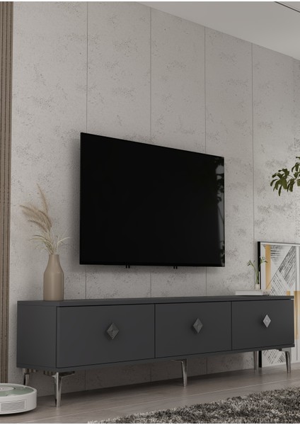 1340TV180-1CT Tv Sehpası Antrasit-Gümüş