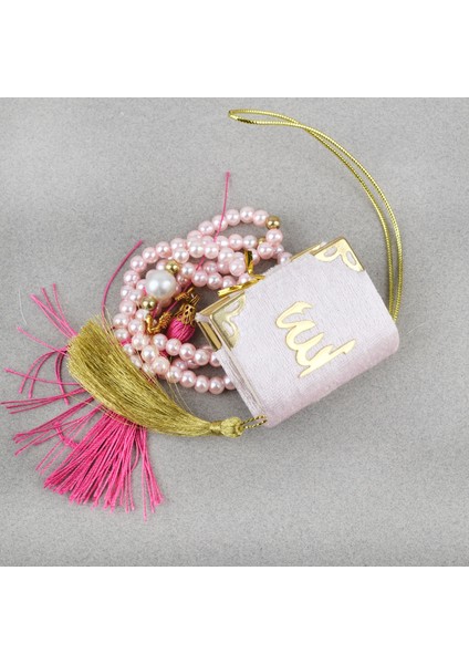 Fanus Içerisinde Mini Kuran ve Tesbih Seti