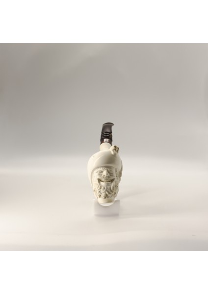 El Oyması Lületaşı Korsan Figürlü Uzun Pipo – Kuru Kafa Kabartmalı, Akrilik Ağızlıklı Meerschaum fırsatları