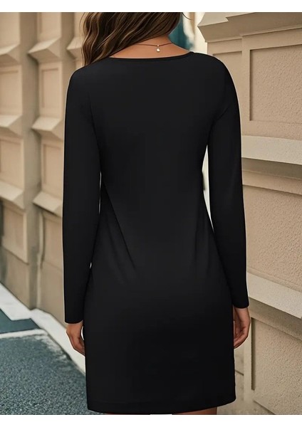 Yaman Market Kadın Uzun Kollu Bisiklet Yaka Çiçek Desenli Mini Dalgıç Elbise modelleri