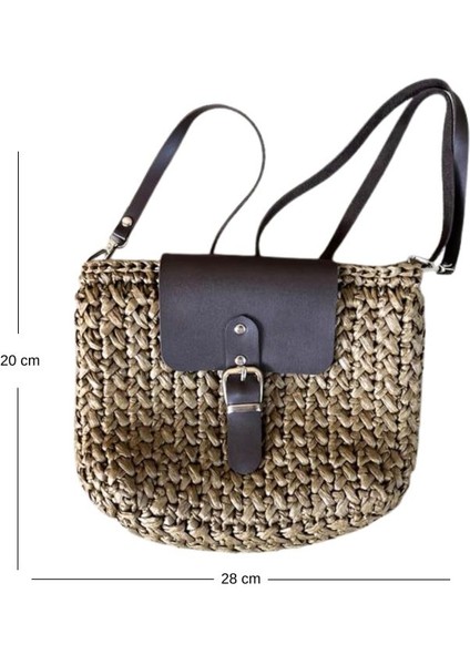 2469 El Yapımı Kahverengi Rafya Ip Çapraz Çanta / 23 x 16 cm fiyatları