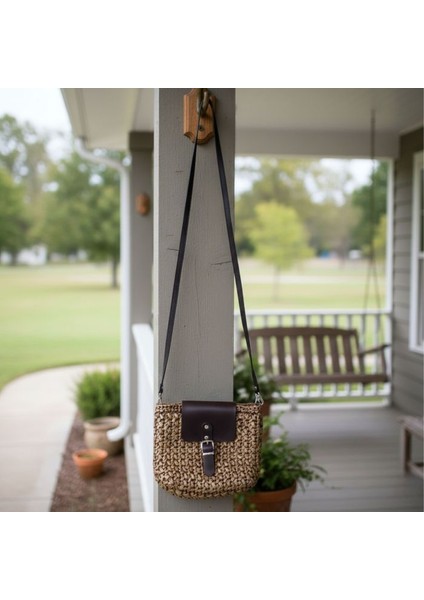 2469 El Yapımı Kahverengi Rafya Ip Çapraz Çanta / 23 x 16 cm modelleri