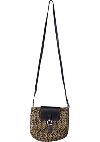 2469 El Yapımı Kahverengi Rafya Ip Çapraz Çanta / 23 x 16 cm fırsatları