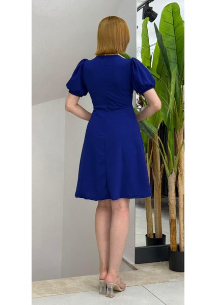 Yaman Market Kadın Kısa Kollu Bisiklet Yaka Önden Düğmeli Ithal Krep Elbise modelleri