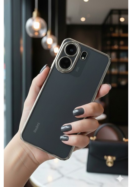 Poco C65 Uyumlu 3D Kamera Korumalı Şeffaf Tasarım Bumper Kılıf