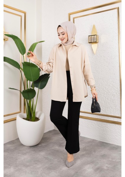 Likralı Krep Kumaş Ispanyol Paça Pantolon-Siyah fiyatları