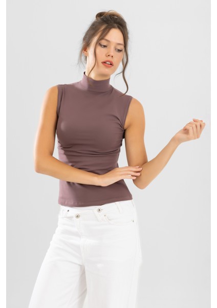 Kadın Pamuklu Balıkçı Yaka BODY 6320 Gül Kurusu