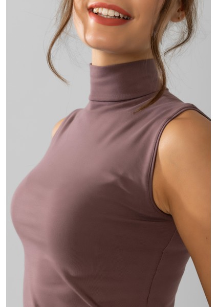 Kadın Pamuklu Balıkçı Yaka BODY 6320 Gül Kurusu