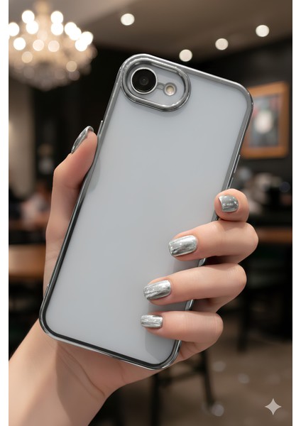 Apple iPhone 16E Uyumlu 3D Kamera Korumalı Şeffaf Tasarım Bumper Kılıf