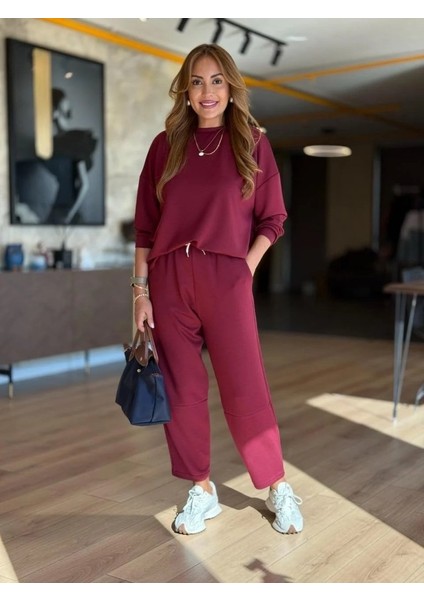 Yaman Market Kadın Uzun Kollu Bisiklet Yaka Viskon Iki Iplik Bluz ve Pantolon Ikili Takım modelleri