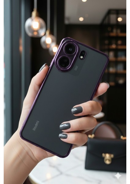 Poco C65 Uyumlu 3D Kamera Korumalı Şeffaf Tasarım Bumper Kılıf