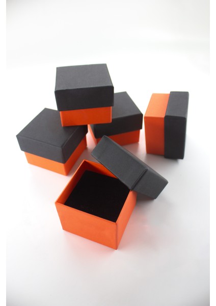 Turuncu Siyah Kutu 6 cm x 6 cm x 5 cm 10 Adet