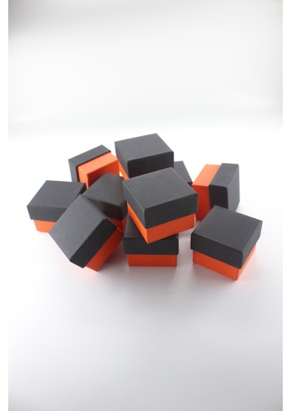 Turuncu Siyah Kutu 6 cm x 6 cm x 5 cm 10 Adet indirimleri