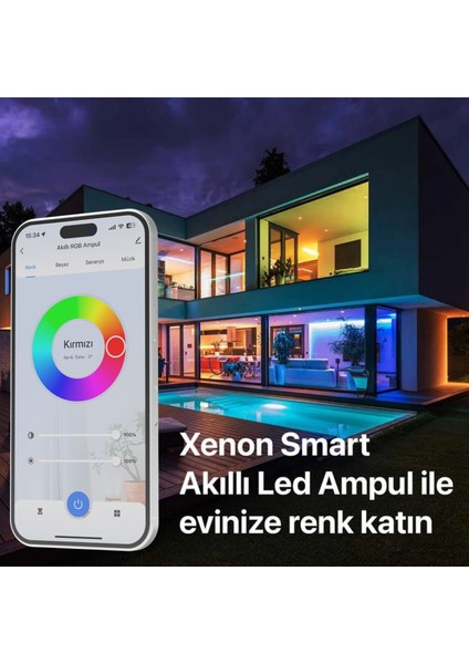 Smart Akıllı Wi-Fi Led RGB Akıllı Ampul Mobil Uygulama Denetimli Google Home/Alexa Uyumlu Çok Renkli Lamba (5 Adet) X7021