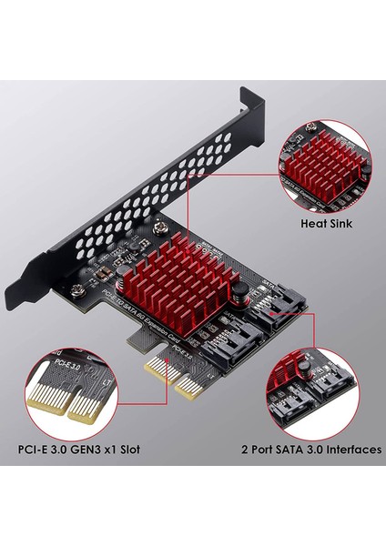 Pcıe - 2 Bağlantı Noktalı Sata 3.0 6 Gbps SSD Adaptörü Pcı-E Pcı Express (Yurt Dışından) fırsatları