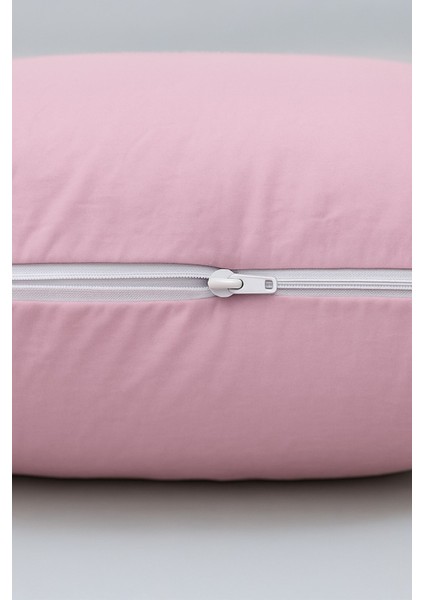 Vevra 2 Li Düz Pembe Renk Yastık Kılıfı Pamuklu Kumaş Fermuarlı fırsatları