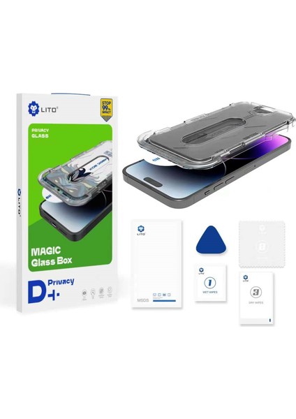 D+ iPhone 16 Plus Uygulama Aparatlı Privacy Ekran Koruyucu modelleri