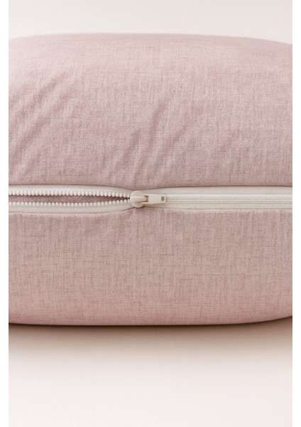 Vevra 2 Li Çizgili Pudra Renk Yastık Kılıfı Pamuklu Kumaş Fermuarlı fırsatları