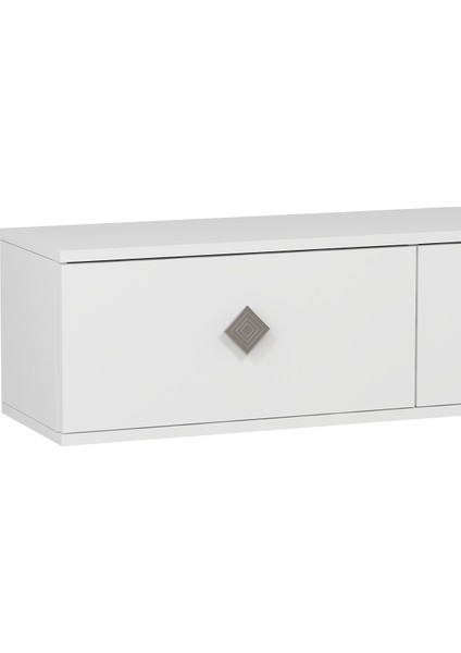 1341TV180-1CT Duvara Montaj Tv Sehpası,beyaz-Gümüş fırsatları