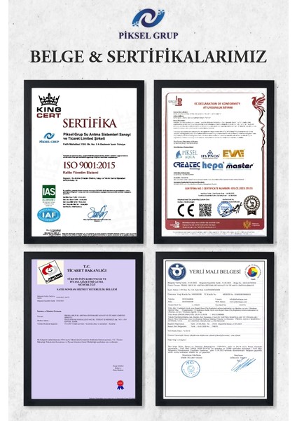 Hypnos 5 Aşamalı EVA Membranlı Dirsekli Kapalı Kasa Filtre Seti modelleri