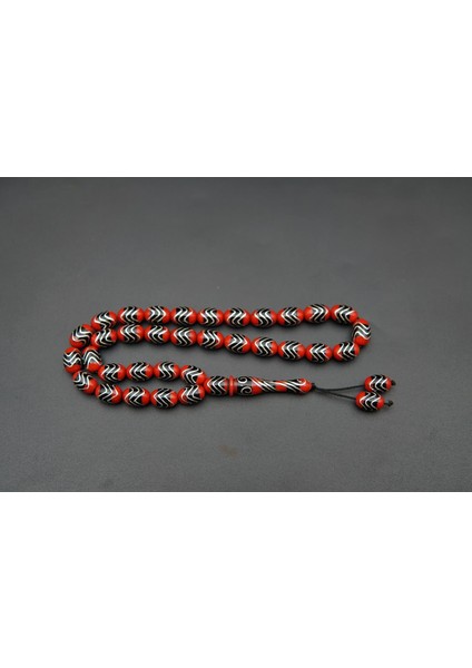 Zik Zag Model Gümüş Işlemeli Oltu Taşı Tesbih ST000162 modelleri