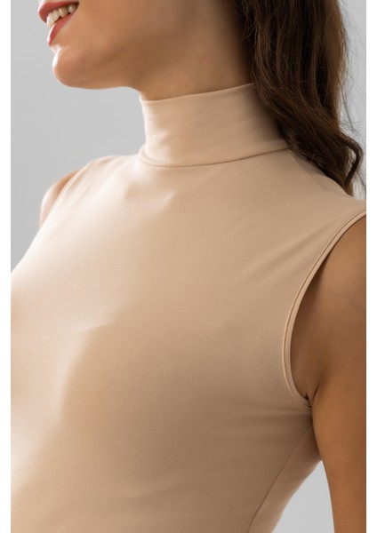 Kadın Pamuklu Balıkçı Yaka BODY 6320 Ten Rengi