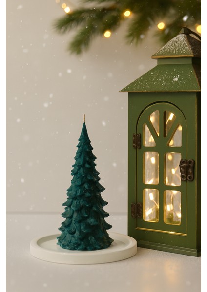 Dekoratif Yılbaşı Ağacı Mum, Yeşil Noel Ev Dekoru, Masa Dekoru, Hediyelik, Yılbaşı Mumu modelleri