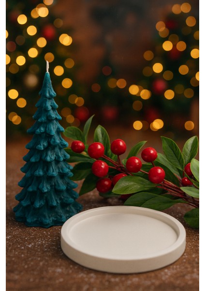 Dekoratif Yılbaşı Ağacı Mum, Yeşil Noel Ev Dekoru, Masa Dekoru, Hediyelik, Yılbaşı Mumu fırsatları