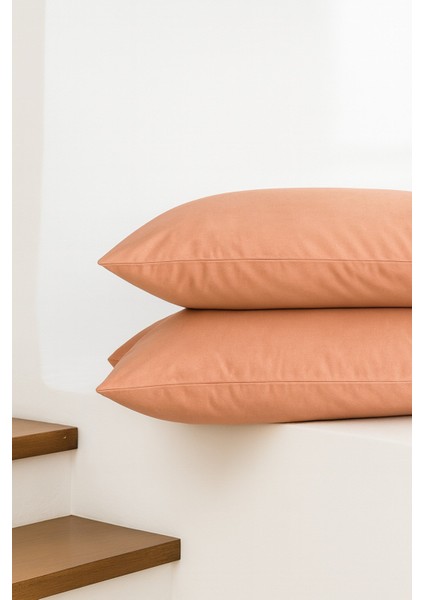 Vevra 2 Li Düz Turuncu Renk Yastık Kılıfı Pamuklu Kumaş Fermuarlı modelleri