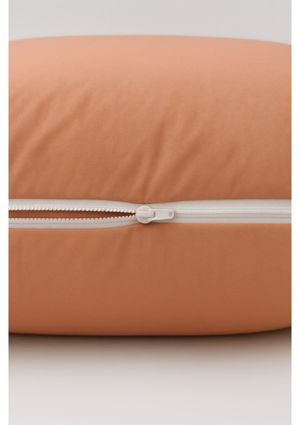 Vevra 2 Li Düz Turuncu Renk Yastık Kılıfı Pamuklu Kumaş Fermuarlı fırsatları