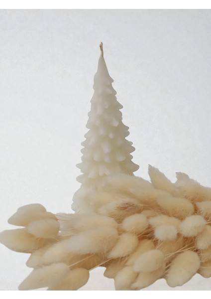 Dekoratif Yılbaşı Ağacı Mum, Beyaz Noel Ev Dekoru, Masa Dekoru, Hediyelik, Yılbaşı Mumu fırsatları