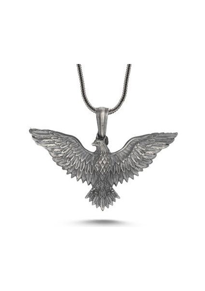 925 Ayar Kartal Figürlü Kolye