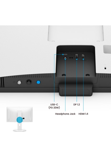 GW2490TC 23,8'' IPS Full Hd 144 Hz HDMI Dp Usb-C mm Pivot Eye-Care Beyaz Ev Ofis Monitörü
