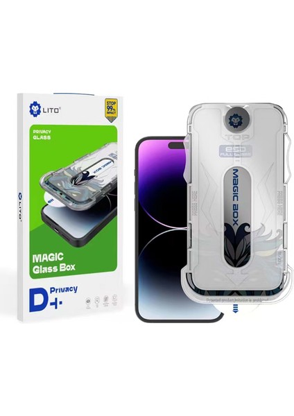 D+ iPhone 16 Pro Max Uygulama Aparatlı Privacy Ekran Koruyucu