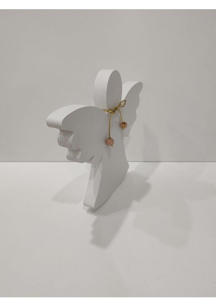 Yılbaşı Meleği, Beyaz Ahşap Yılbaşı Meleği, Ev Dekoru, Masa Dekoru, Yılbaşı Hediyelik fırsatları