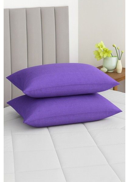 Vevra 2 Li Çizgili Mor Renk Yastık Kılıfı Pamuklu Kumaş Fermuarlı fiyatları