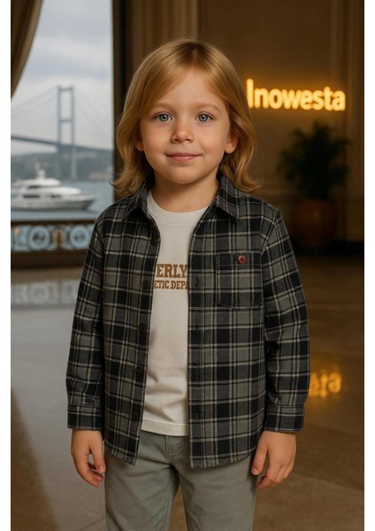 Erkek Çocuk Orta Kalınlıkta Kaşe Gömlekli Özel Kombinli 3'lü Takım modelleri