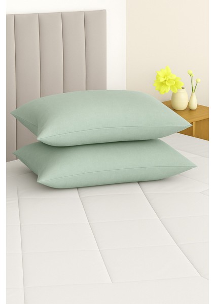 Vevra 2 Li Düz Yeşil Renk Yastık Kılıfı Pamuklu Kumaş Fermuarlı fiyatları